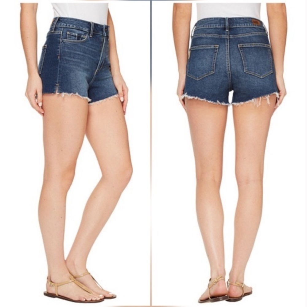 Paige Margot Distressed Raw Hem Denim Shorts 26